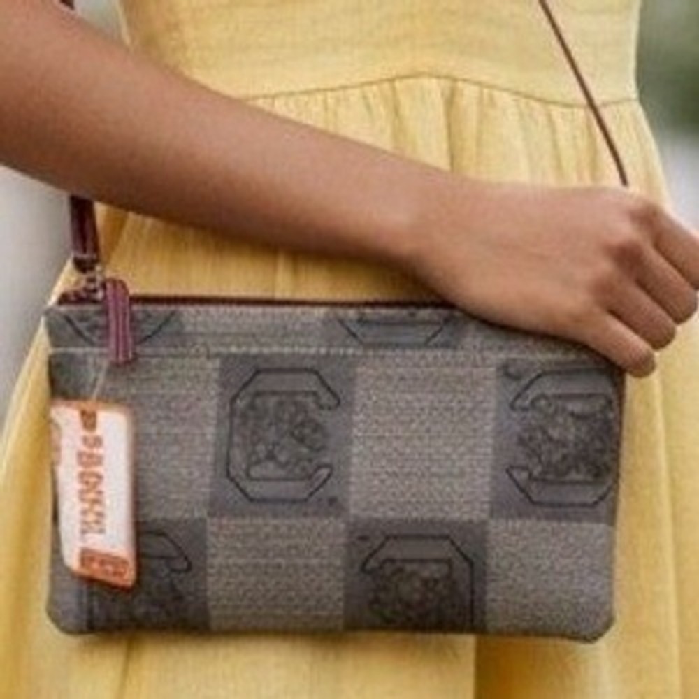 Sandol South Carolina Gamecocks Crossbody Bag USC University NWT Garnet Grey 9"